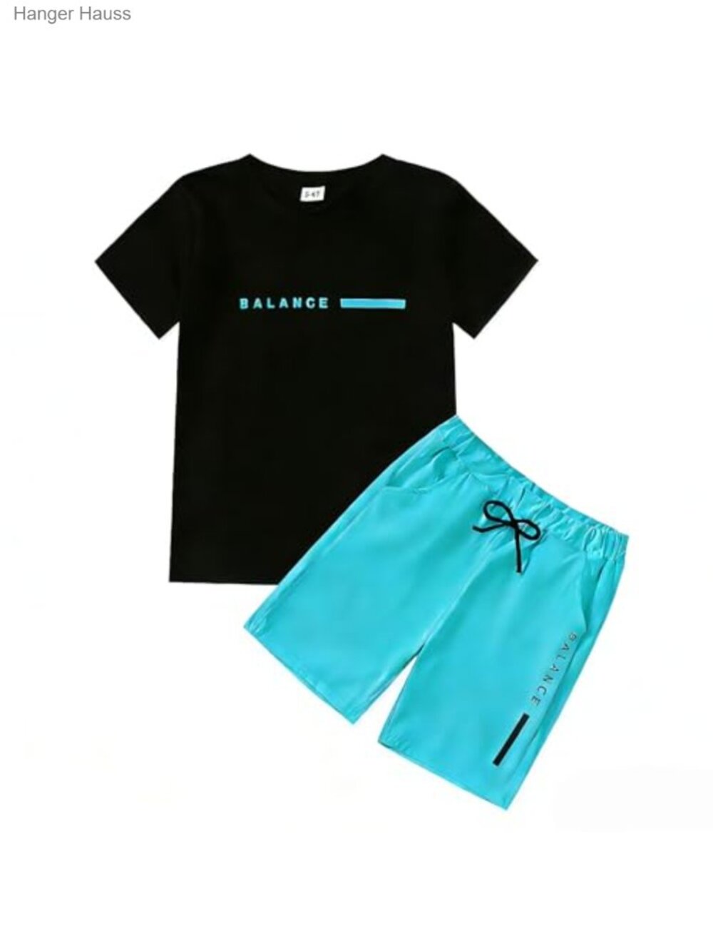 Boys Cotton Blend 2-Piece Short Set Letter Print T-Shirt & Shorts